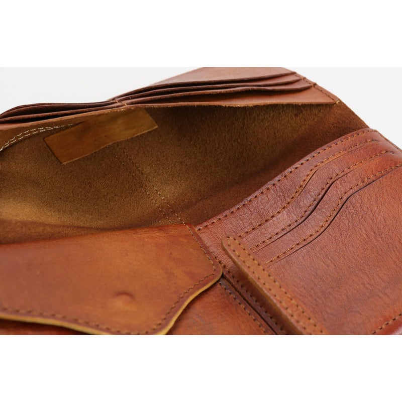 LETEULO Wallets for Women Genuine Leather Card Organizer Dip Dye Coin Purse Ladies Ultrathin Wallets (Brown) - Image 4